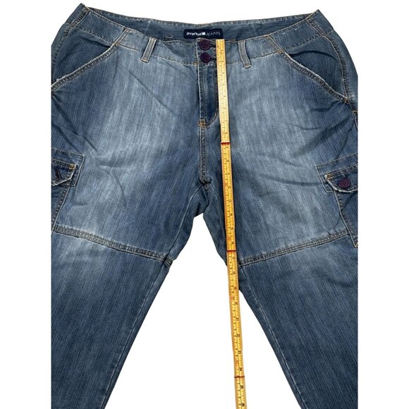 Avenue Jeans Denim Cargo Bermuda Shorts Size 16 Blue Mid-Rise Relaxed Fit - Picture 6 of 9